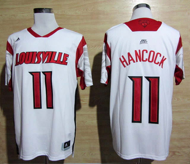 NCAA  Louisville Cardinals 11 Luke Hancock White College Basketball Jerseys